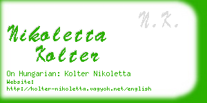 nikoletta kolter business card